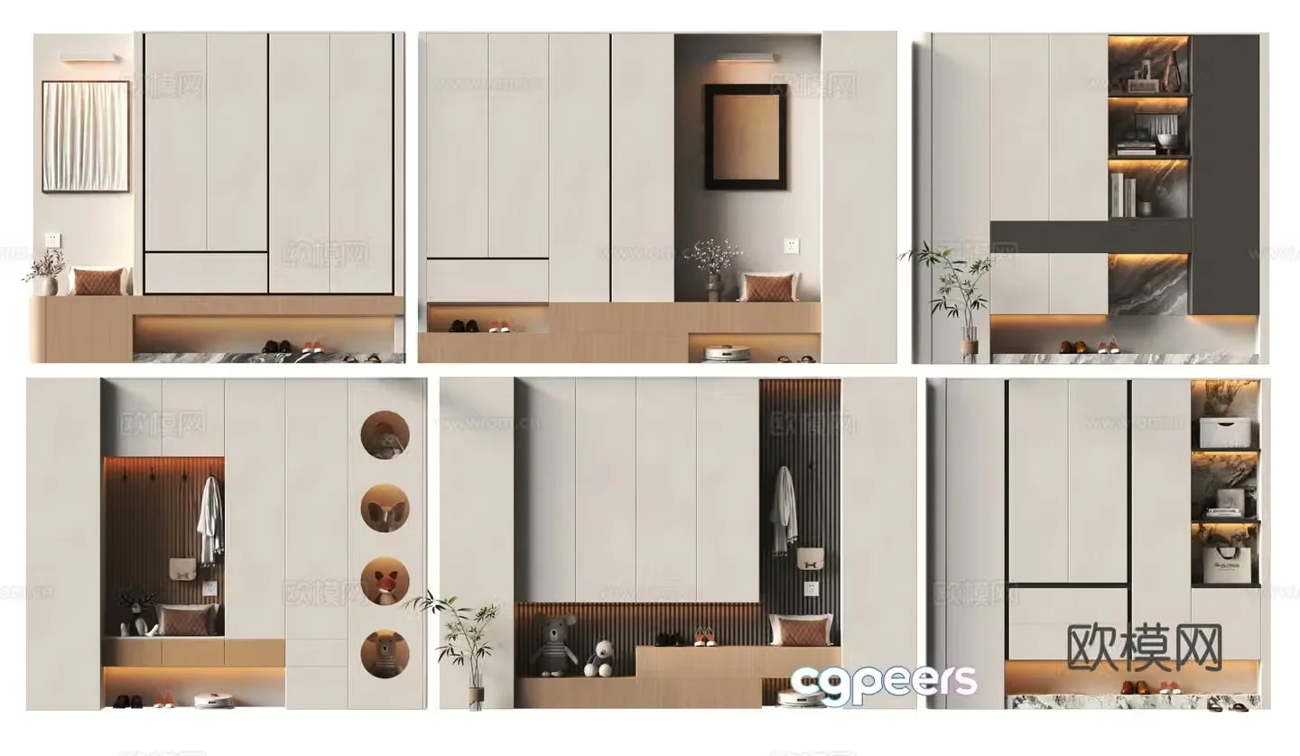 Modern shoe cabinet decorative ornaments 3D model