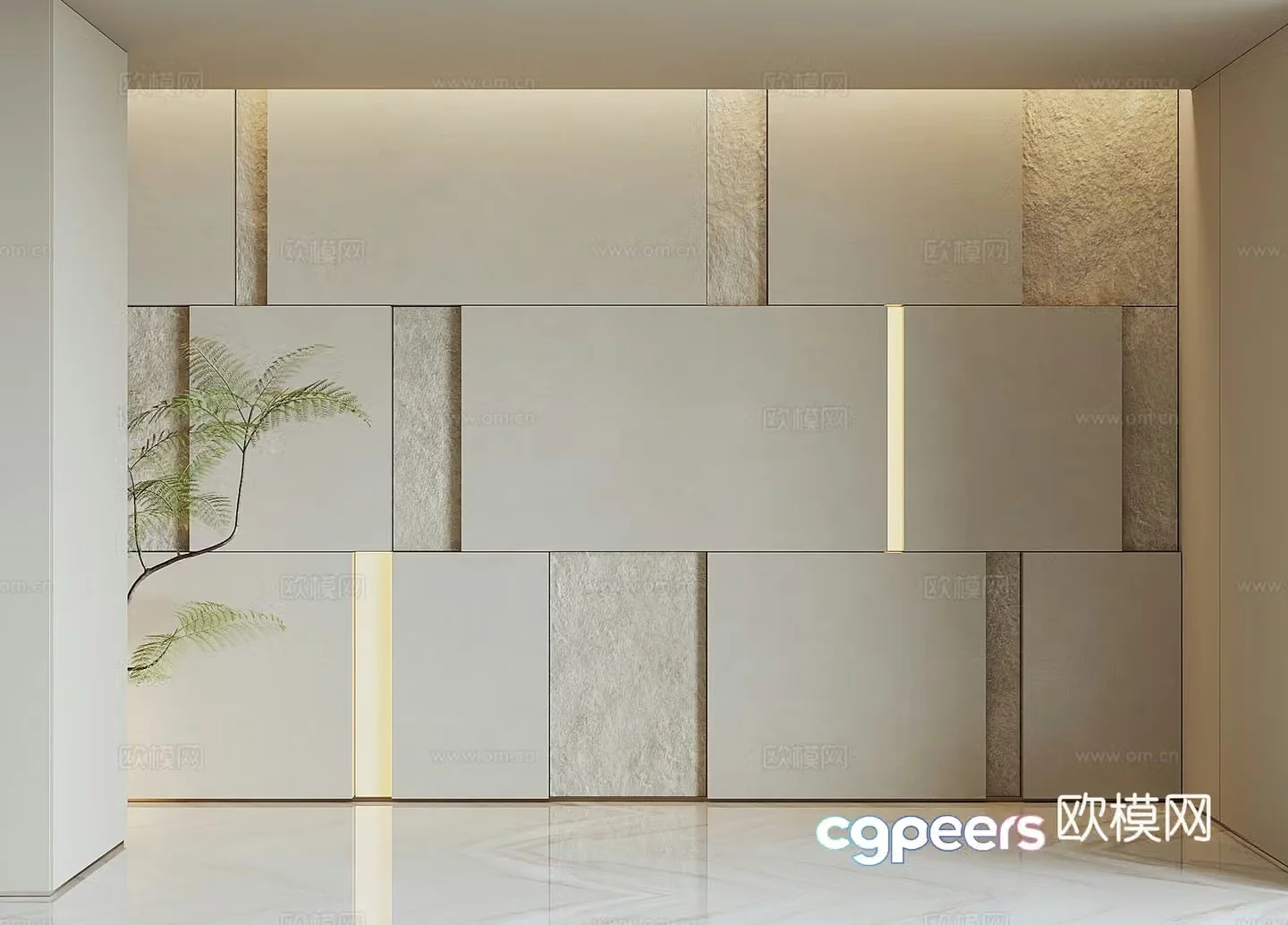 Modern rock background wall 3d model