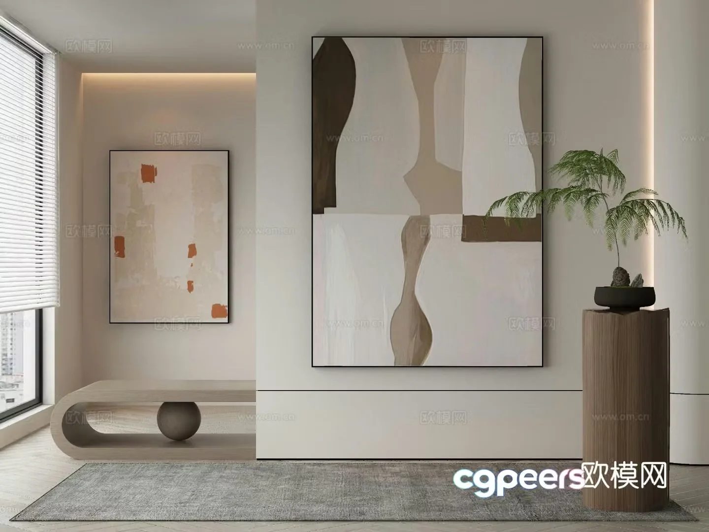 Modern Wasabi Hanging Painting Oil Painting 3D Model