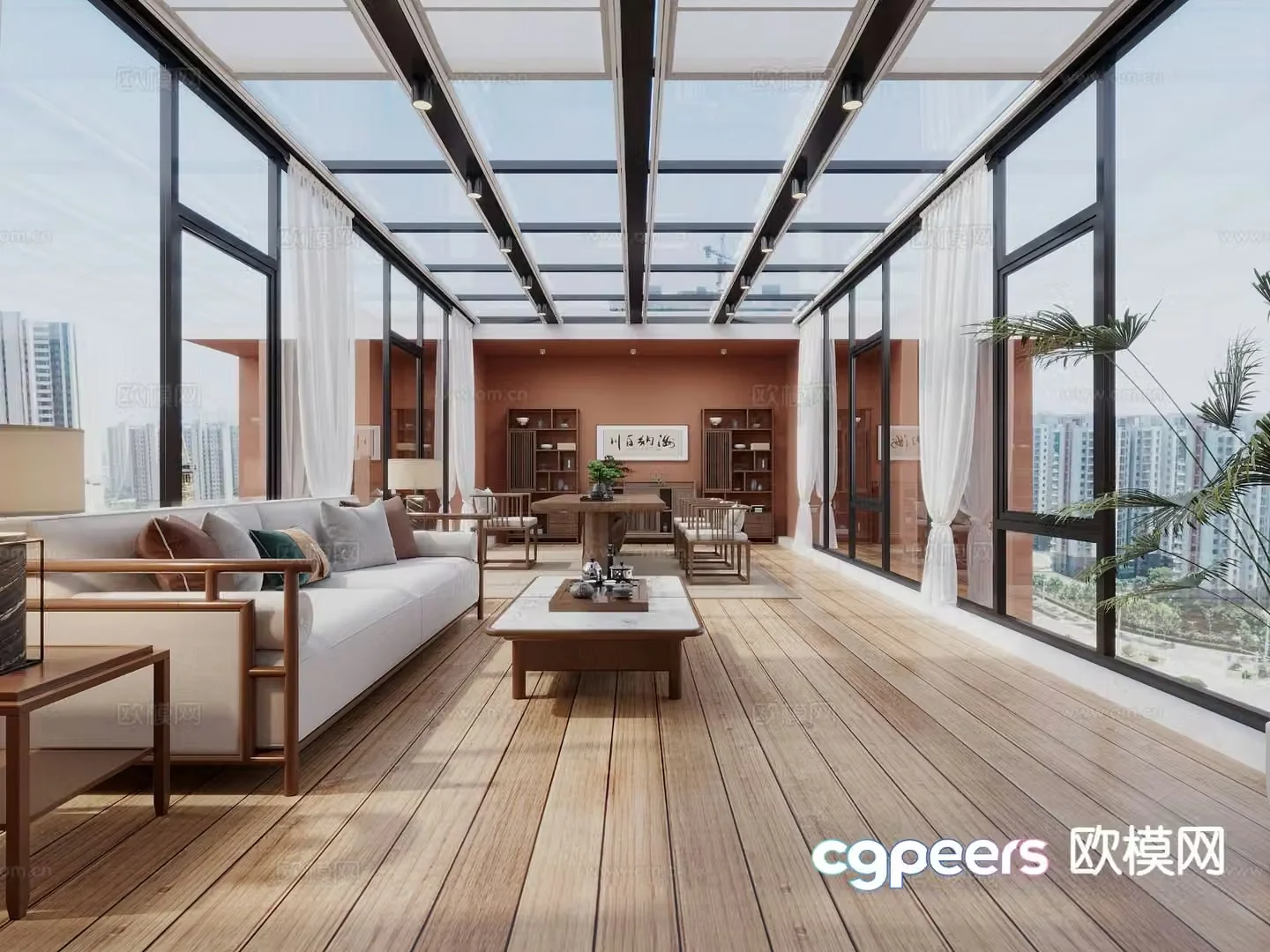 New Chinese tea room 3d model