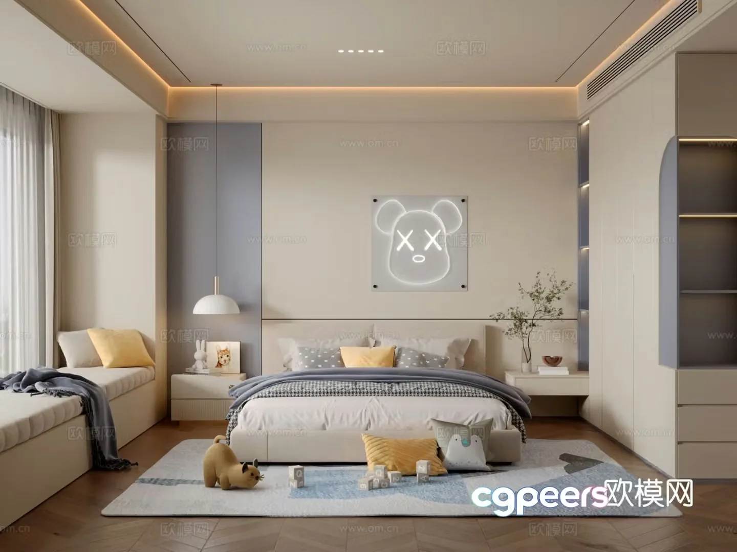 Modern children’s room boy’s room 3d model