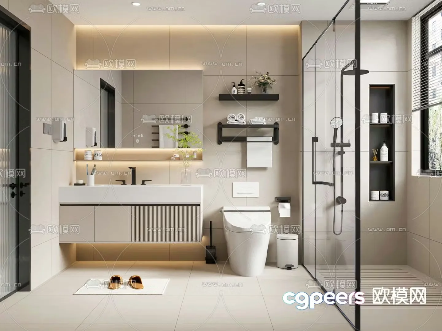 Modern bathroom bathroom toilet 3d model