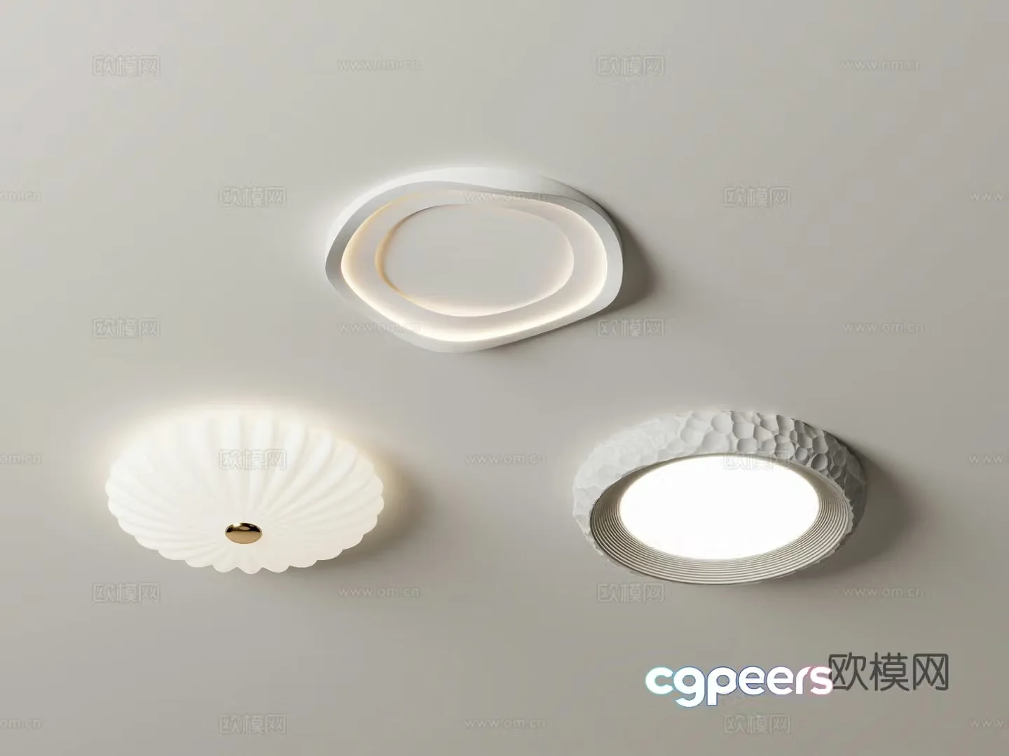 Geometric ceiling lamp bedroom lamp 3d model
