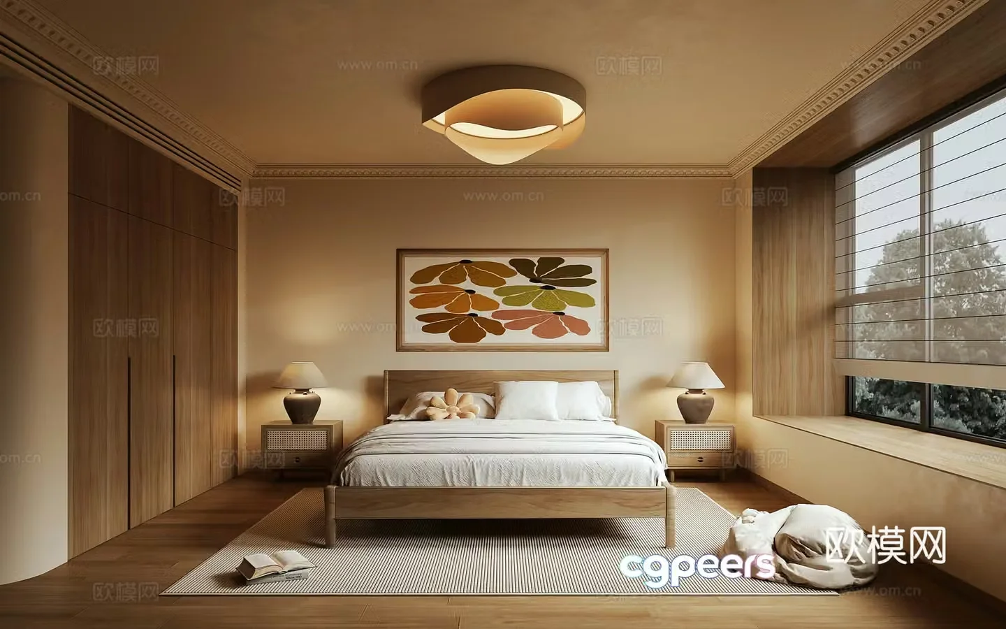 Log wind bedroom 3d model