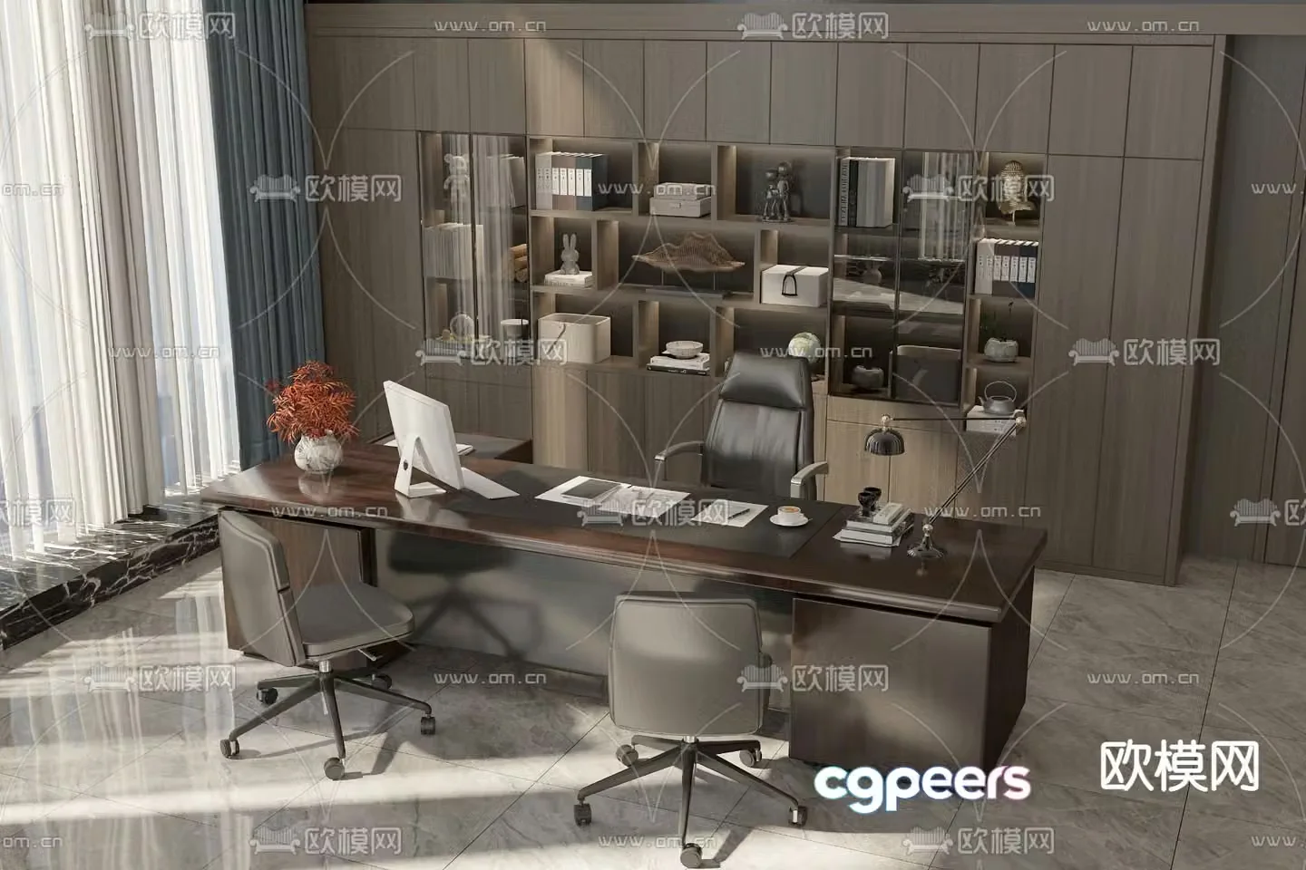 Desk tables and chairs office desks and chairs 3d model
