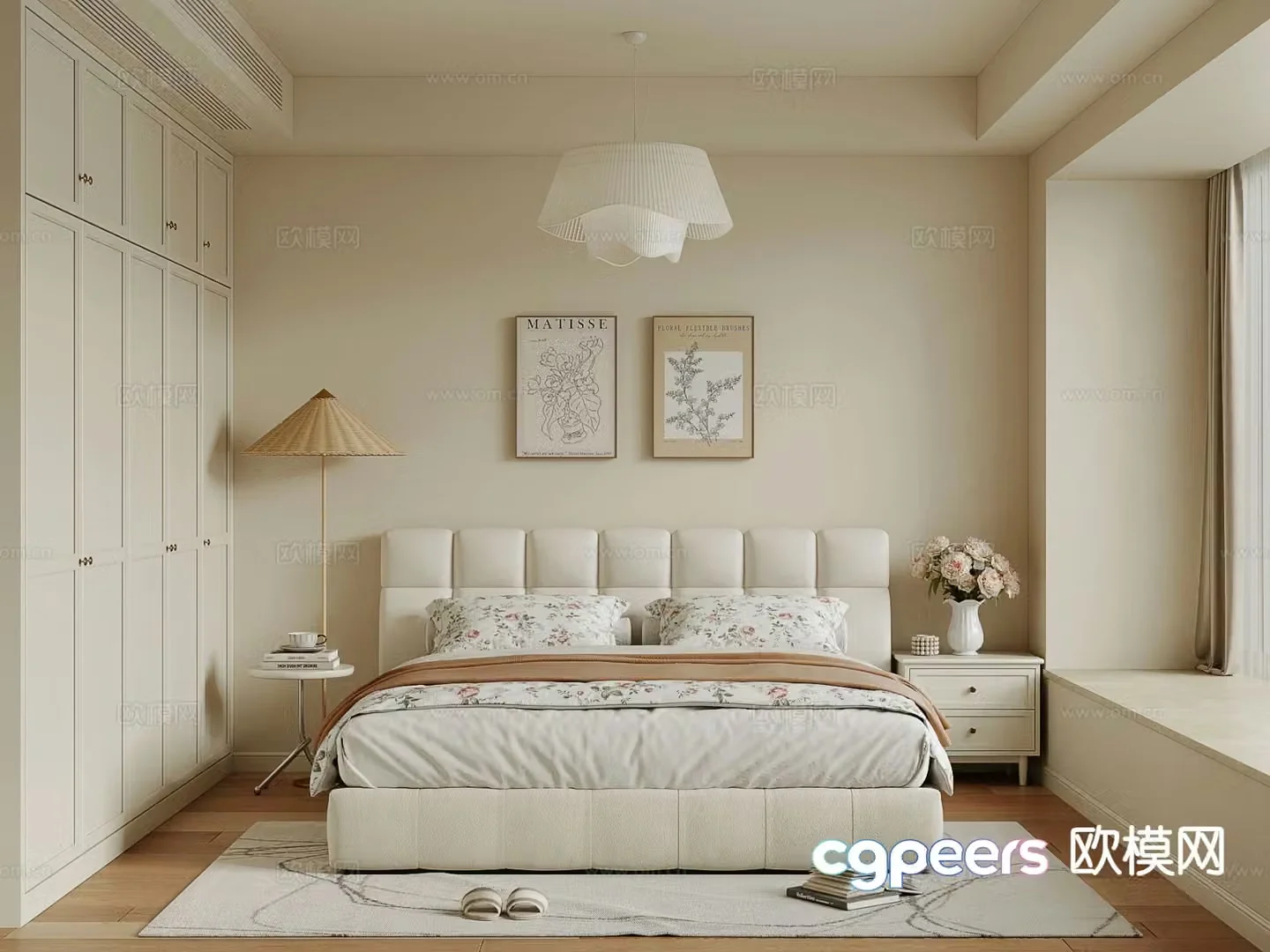Cream style bedroom master bedroom 3d model