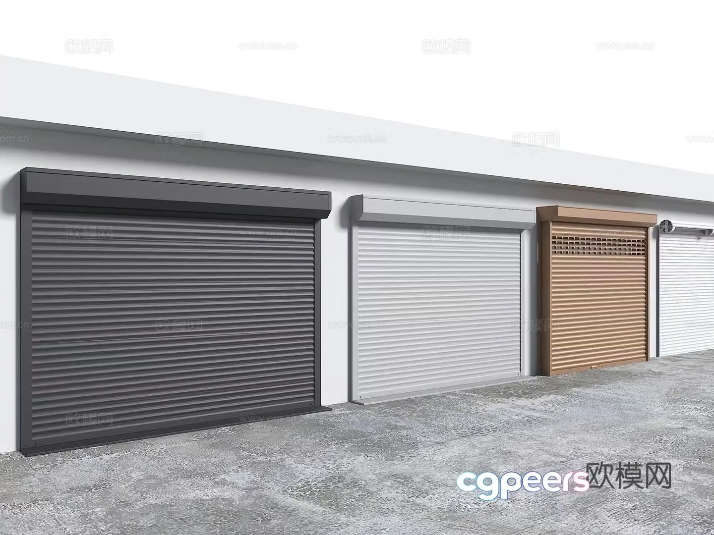 Modern roller shutter door Rolling gate Garage door Factory warehouse door 3D model