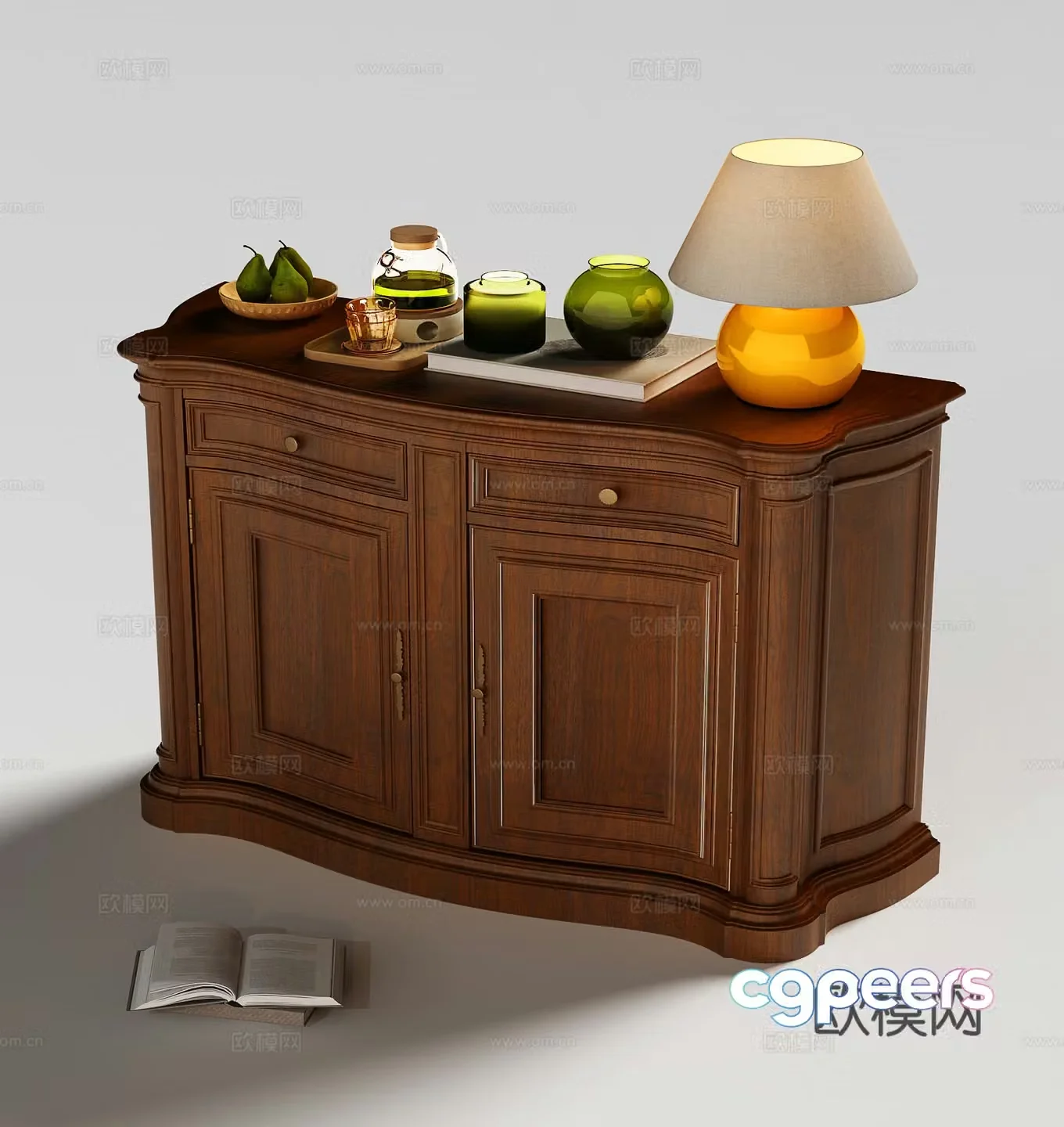 American entryway cabinet 3D model