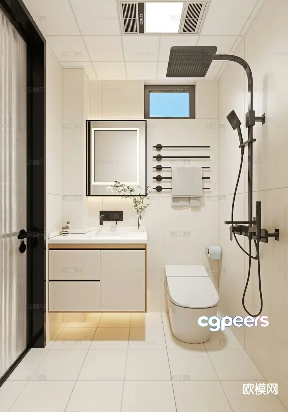 Modern bathroom bathroom 3d model