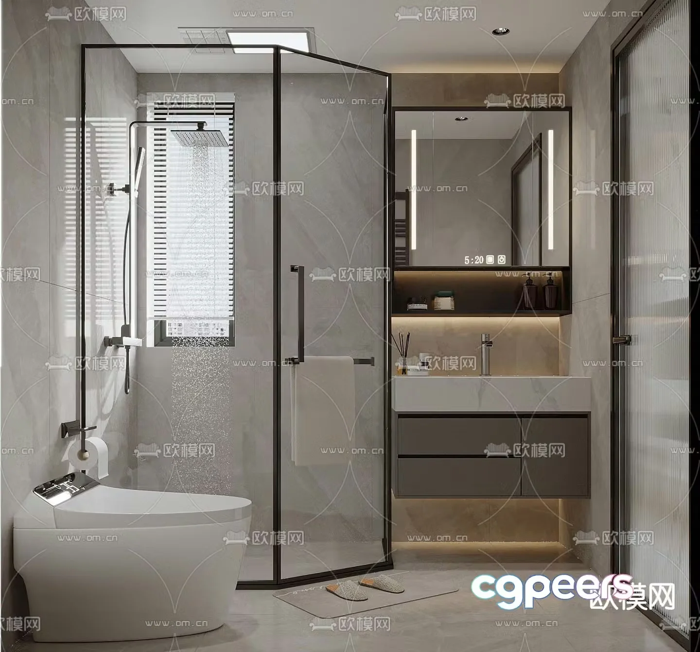 Modern bathroom bathroom 3d model