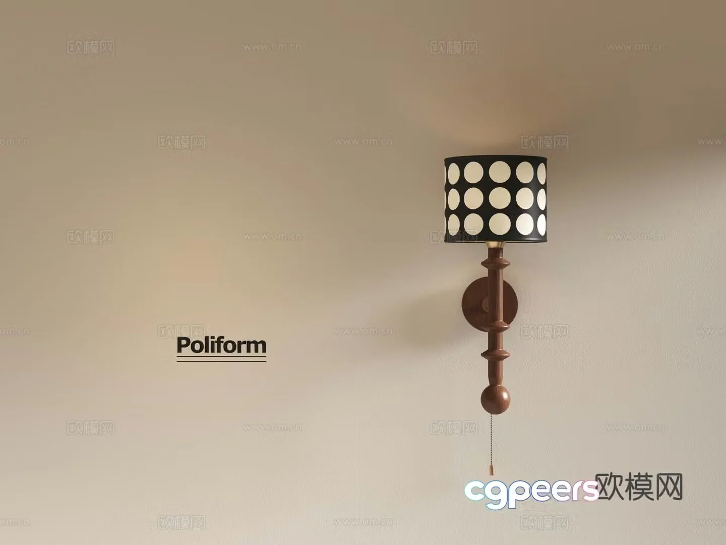 Medieval style wall lamp 3d model