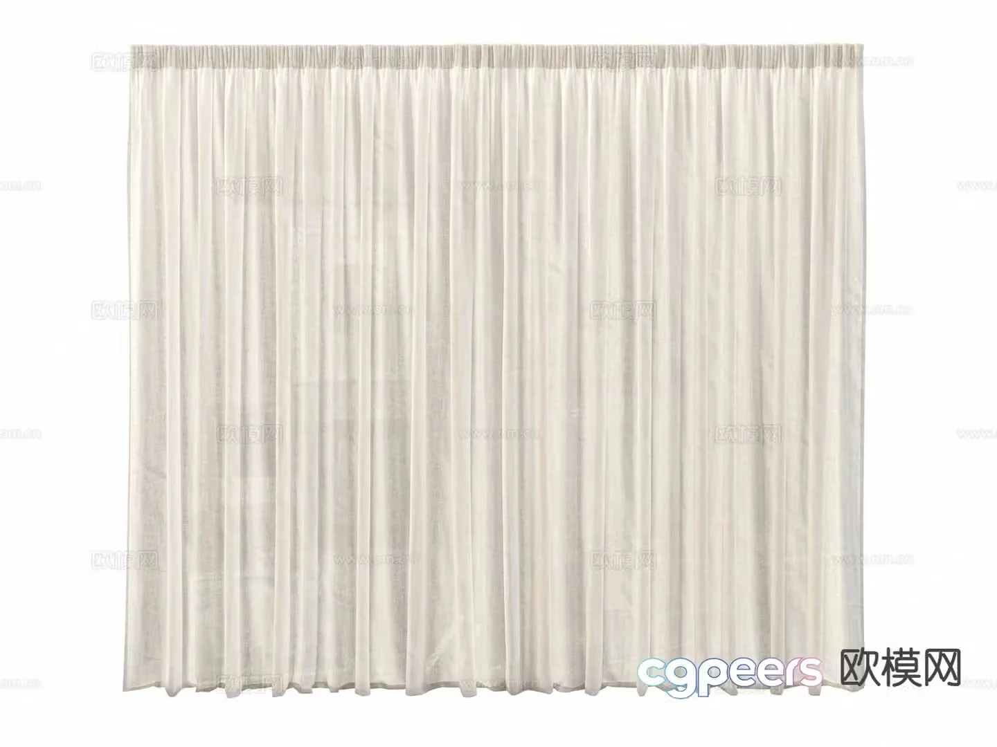 Modern curtain gauze curtain plain gauze curtain 3d model