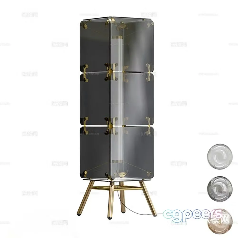 Italian glass floor lamp 3d model