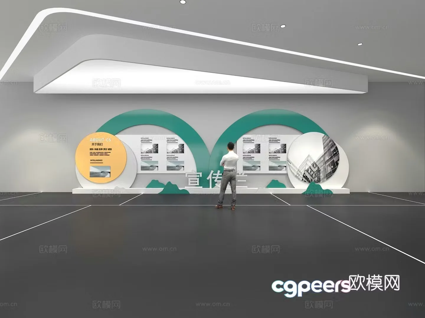 Cultural wall Corporate culture wall Display wall Theme wall Exhibition hall Campus culture Corridor 3D model