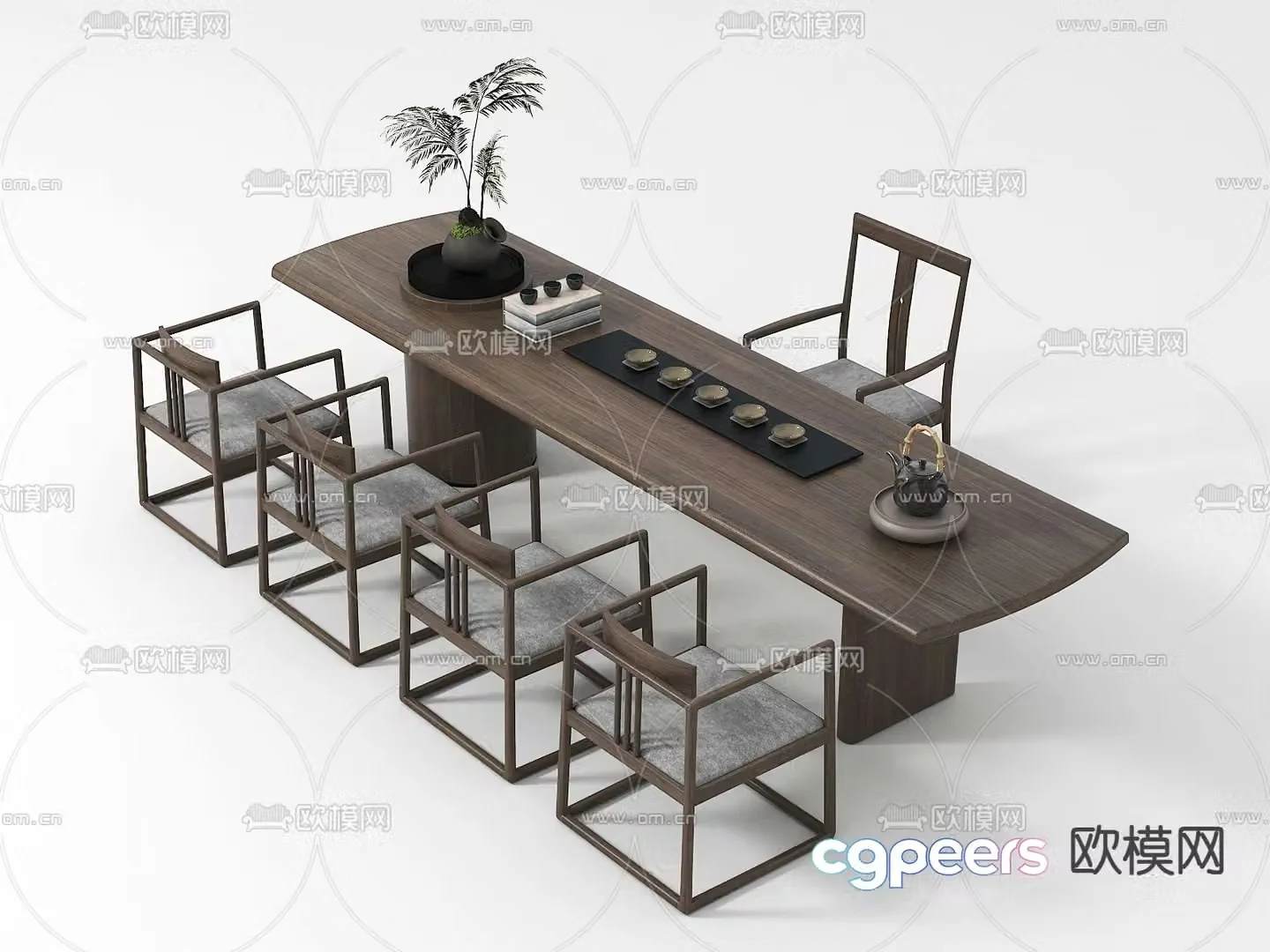 New Chinese style tea table tea table 3d model