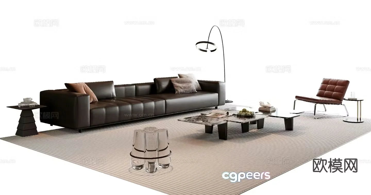 Italian sectional sofa 3d model