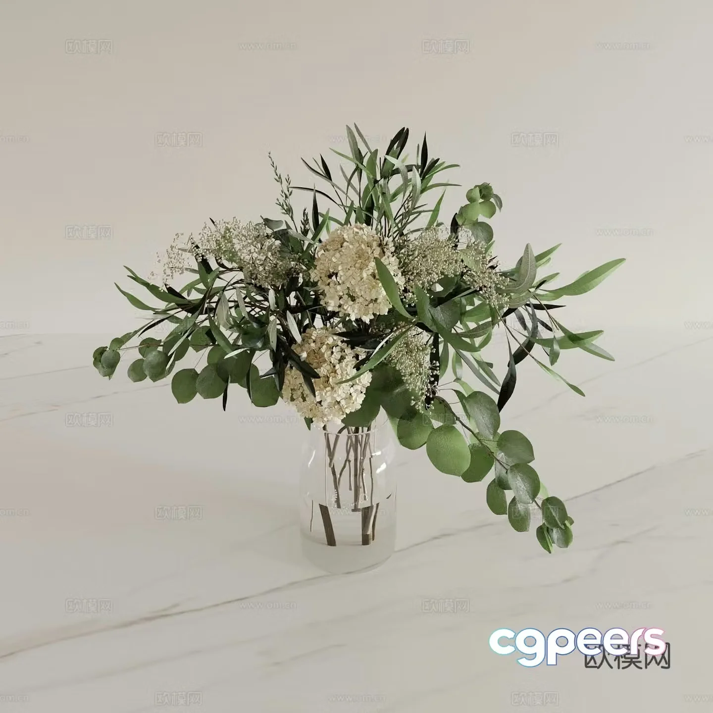 vase floral arrangement flowers flower arrangement 3d model