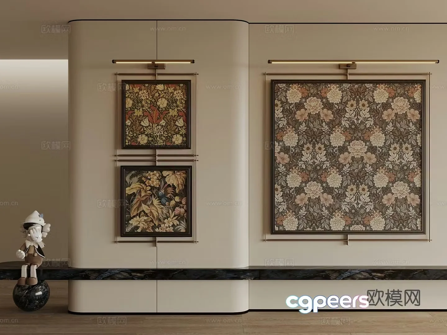 French medieval hanging paintings decorative paintings hanging paintings picture frames living room hanging paintings 3D model