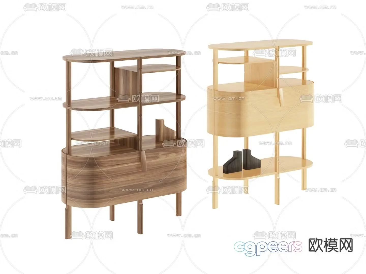 Solid wood shelf Decorative cabinet Storage cabinet 3D model