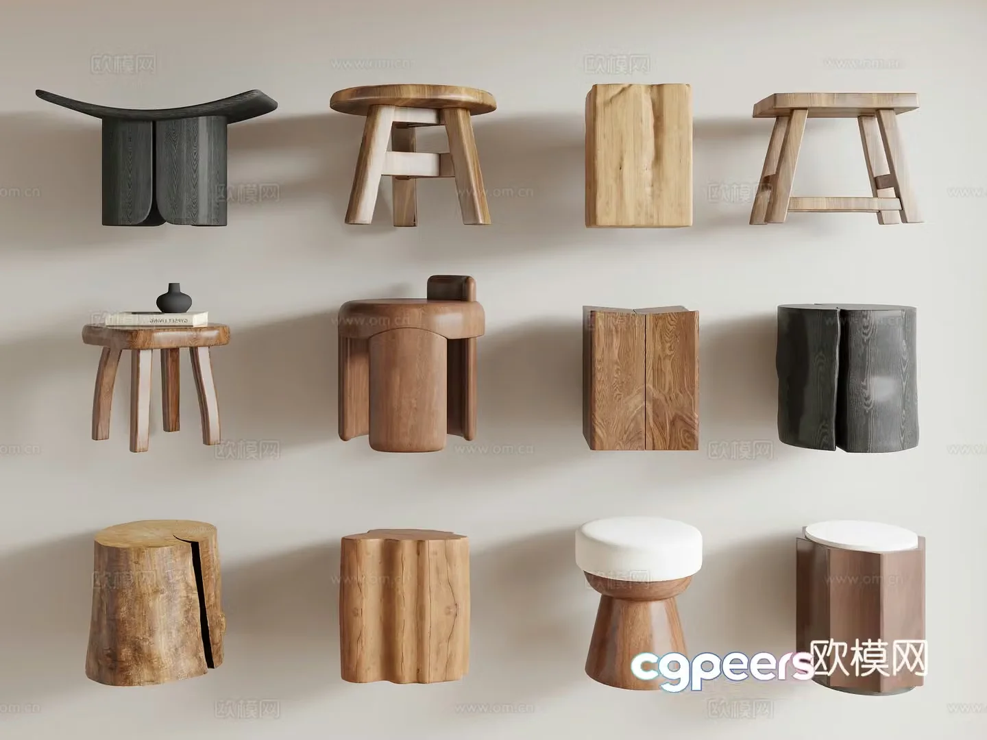 Modern stool 3d model