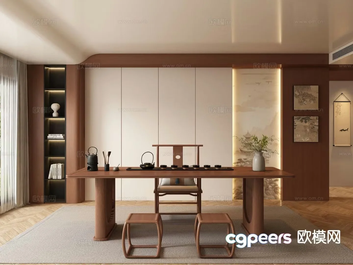 New Chinese tea room 3d model