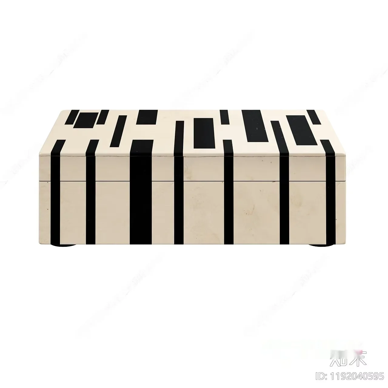 A Beige And Black Striped Box 3D Model – 9232 – VRAY Render