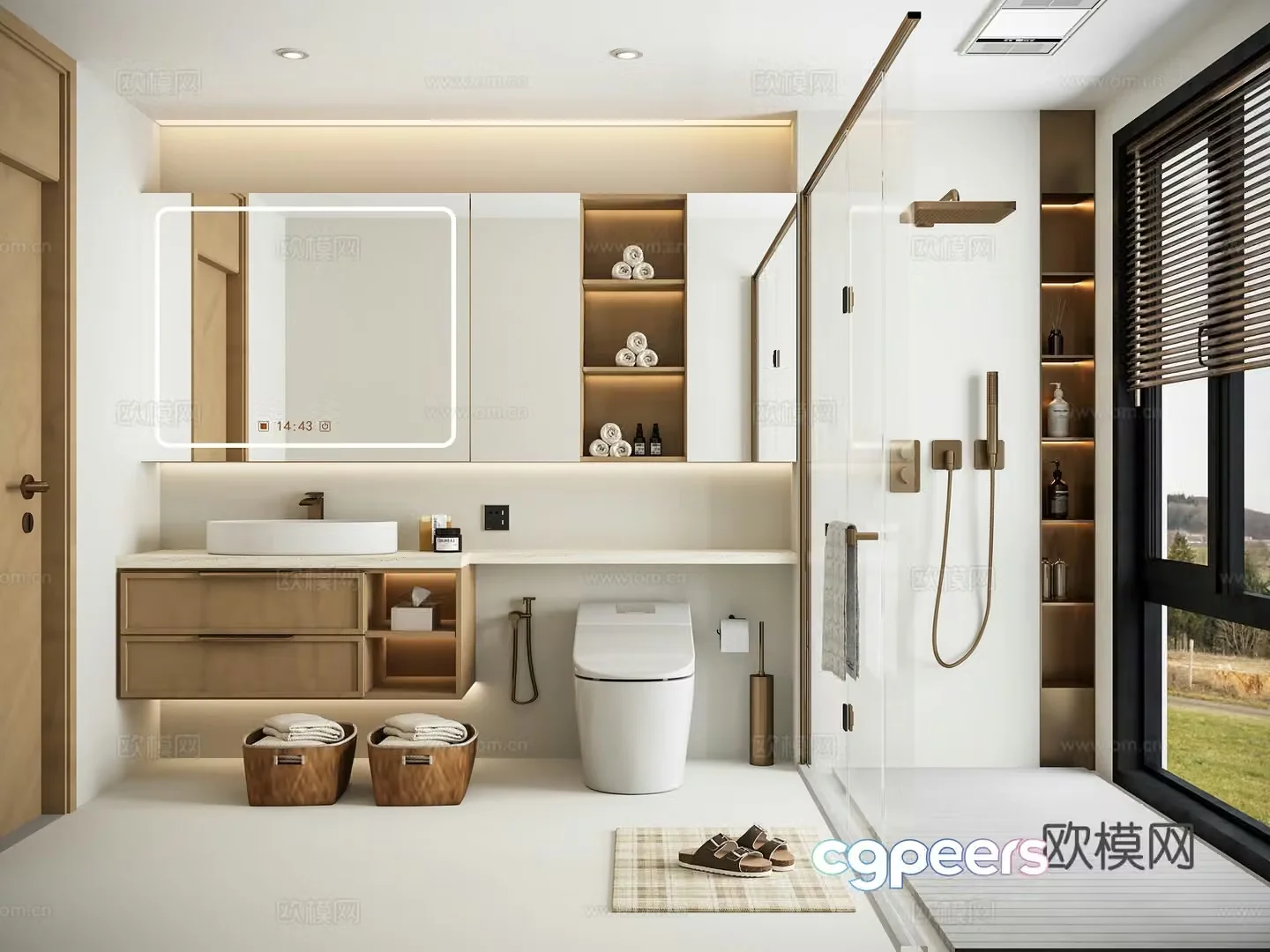 Modern medieval bathroom 3D model