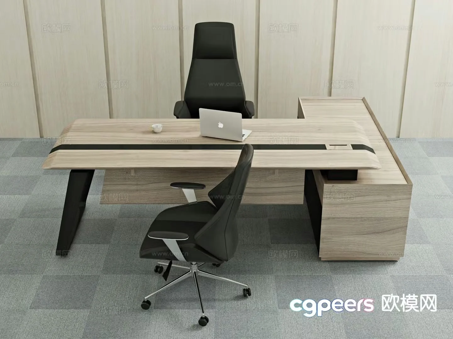 Modern office desk and chair boss desk desk desk 3d model