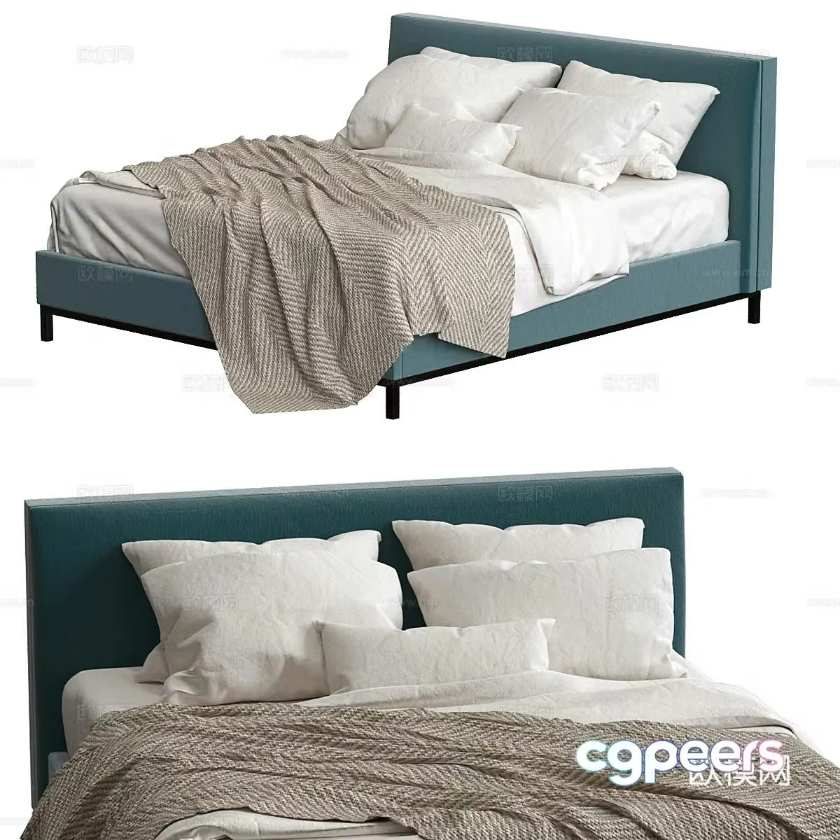 Double bed 3d model