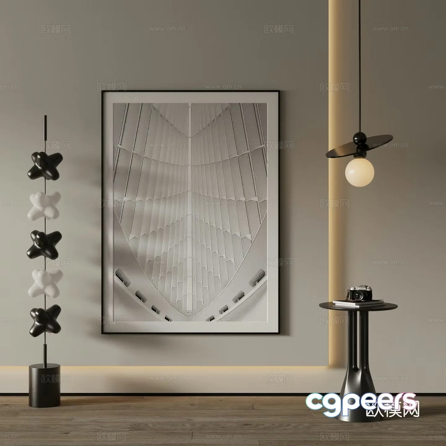 Modern Art Painting Decorative Painting 3D Model