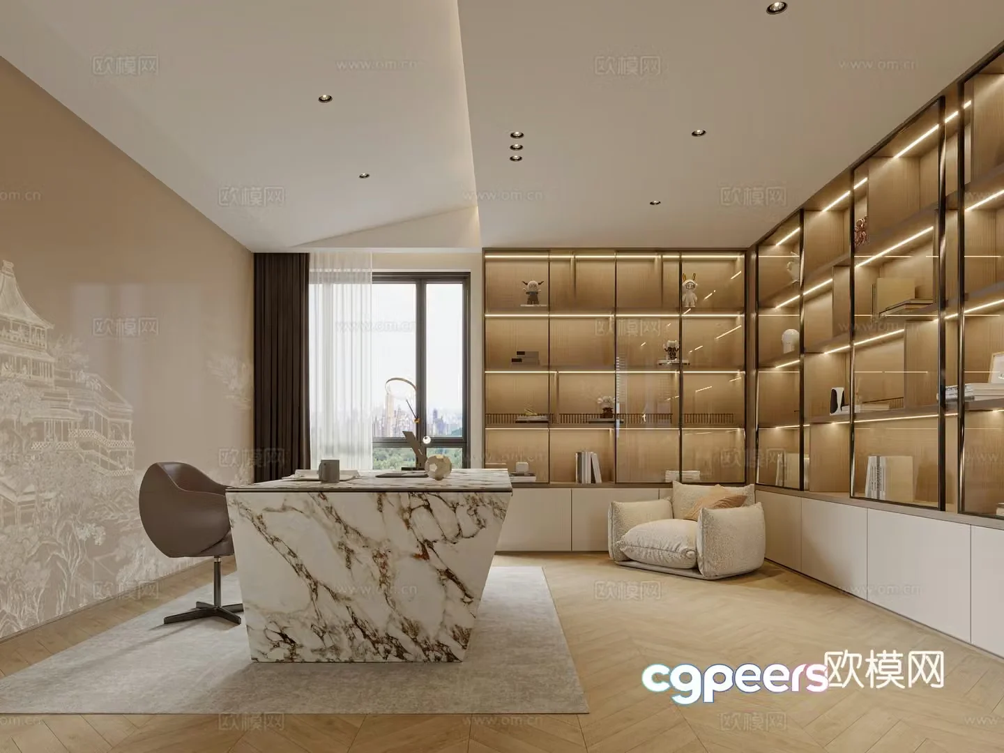 Modern study 3d model