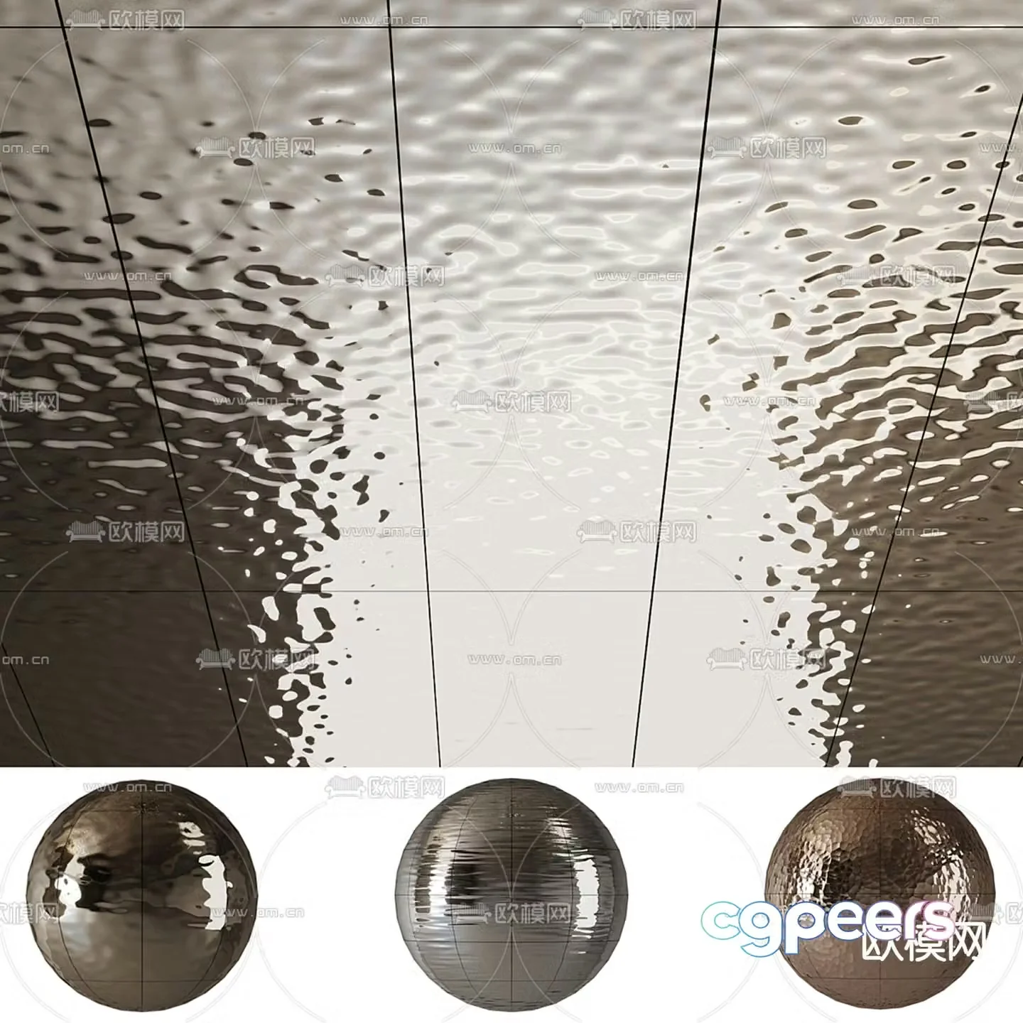 Wavy pattern ceiling water pattern ceiling 3D model