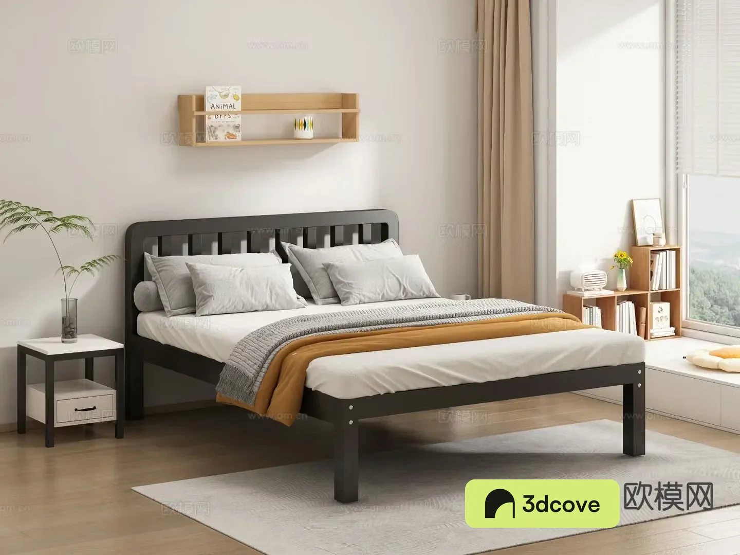 Nordic iron bed double bed