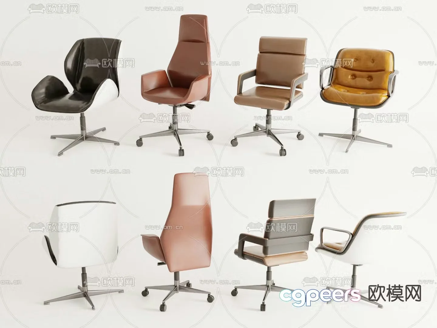 Modern office chair swivel chair shift chair staff chair 3d model