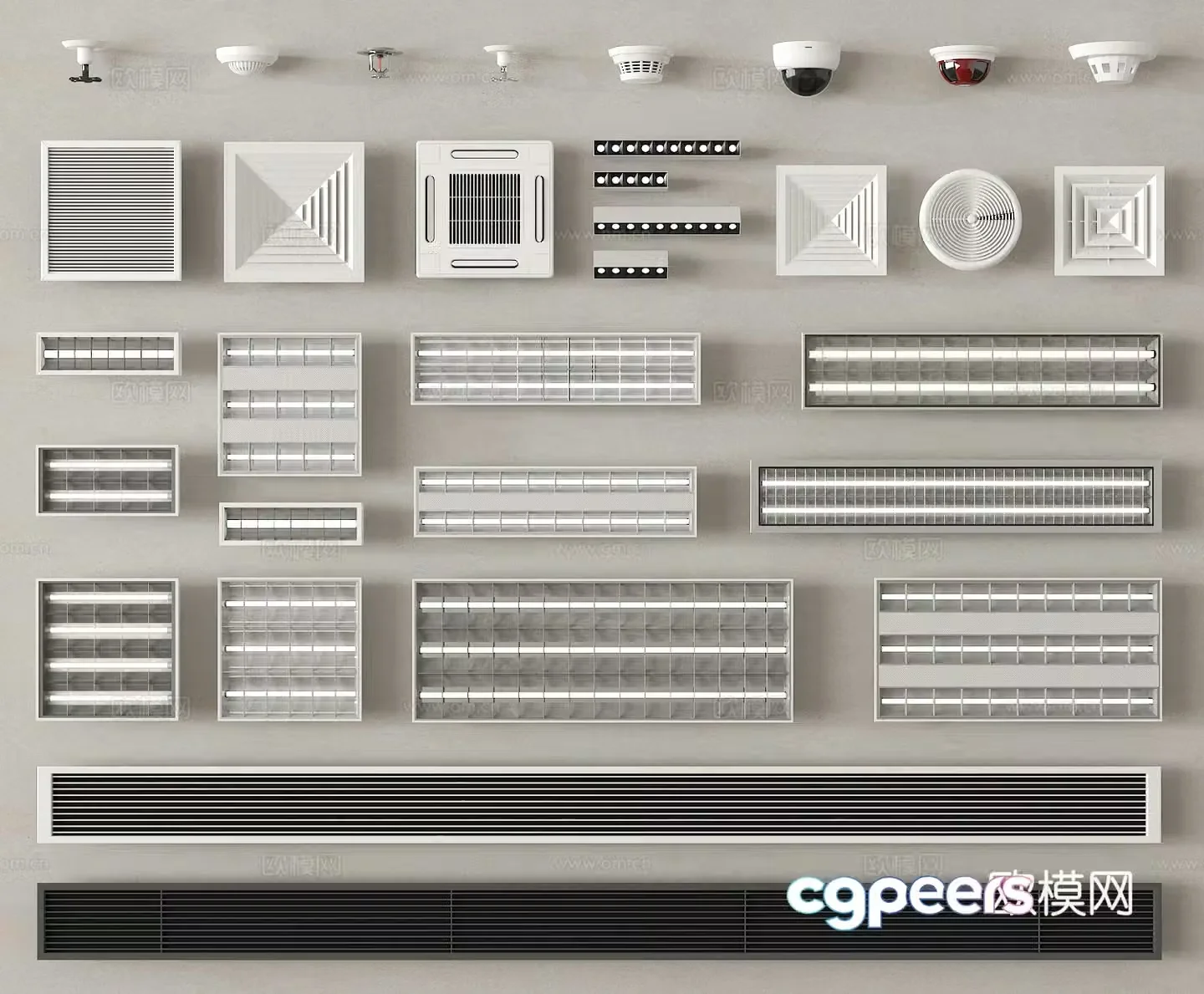 Grille light Office light Exhaust 3D model
