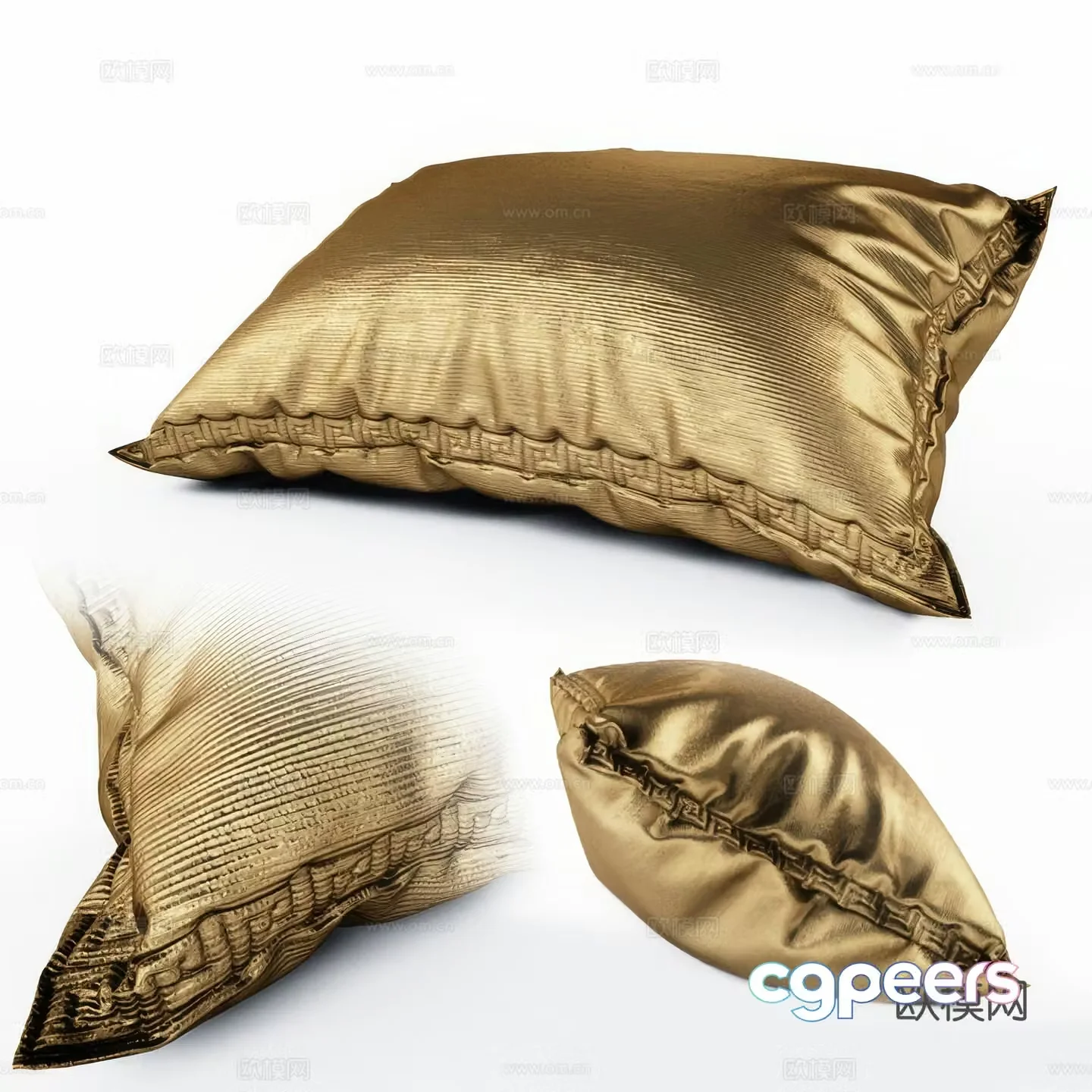 Pillow golden pillow 3d model