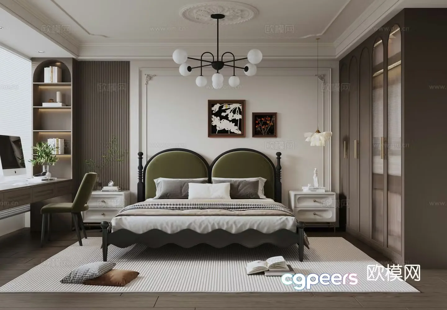 French retro bedroom master bedroom 3d model