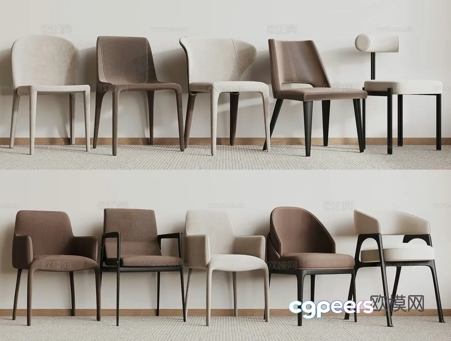 Modern chair dining chair 3d model
