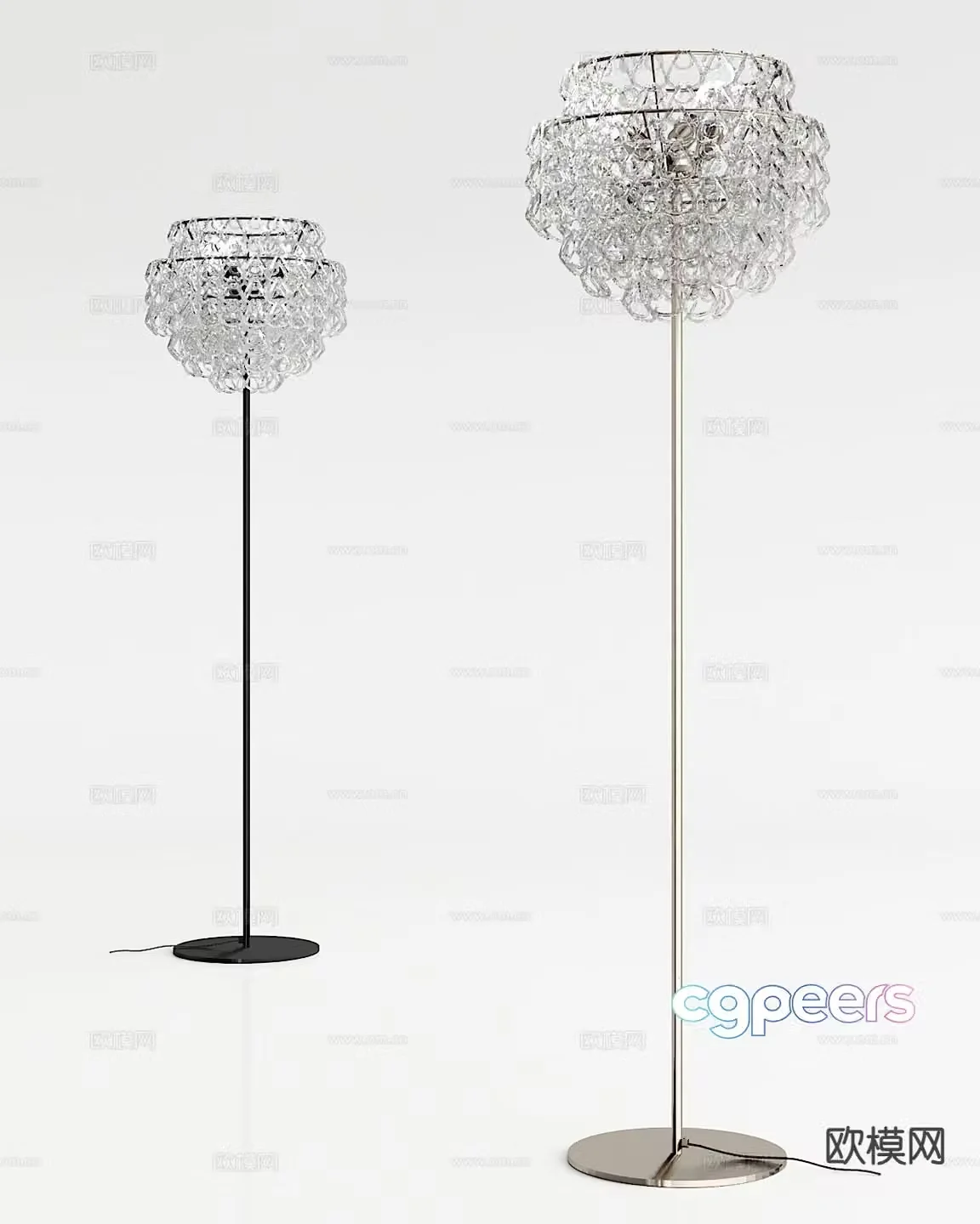 Modern crystal floor lamp 3d model