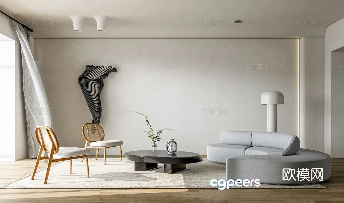 Wabi Sabi modular sofa curved sofa 3d model