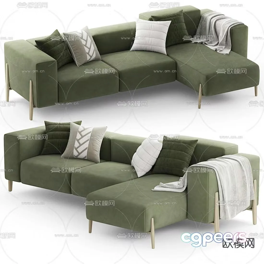 Cor modern fabric corner sofa 3d model