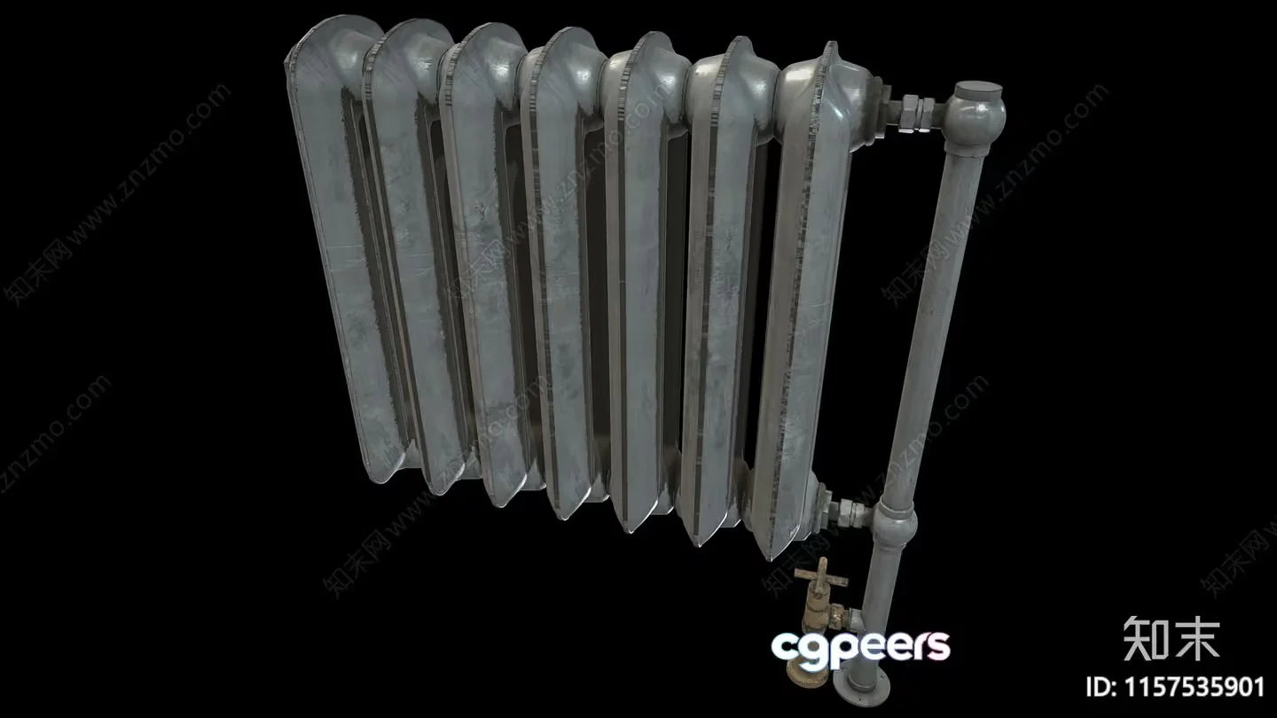 A Radiator With Pipes 3D Model – 21061 – VRAY Render