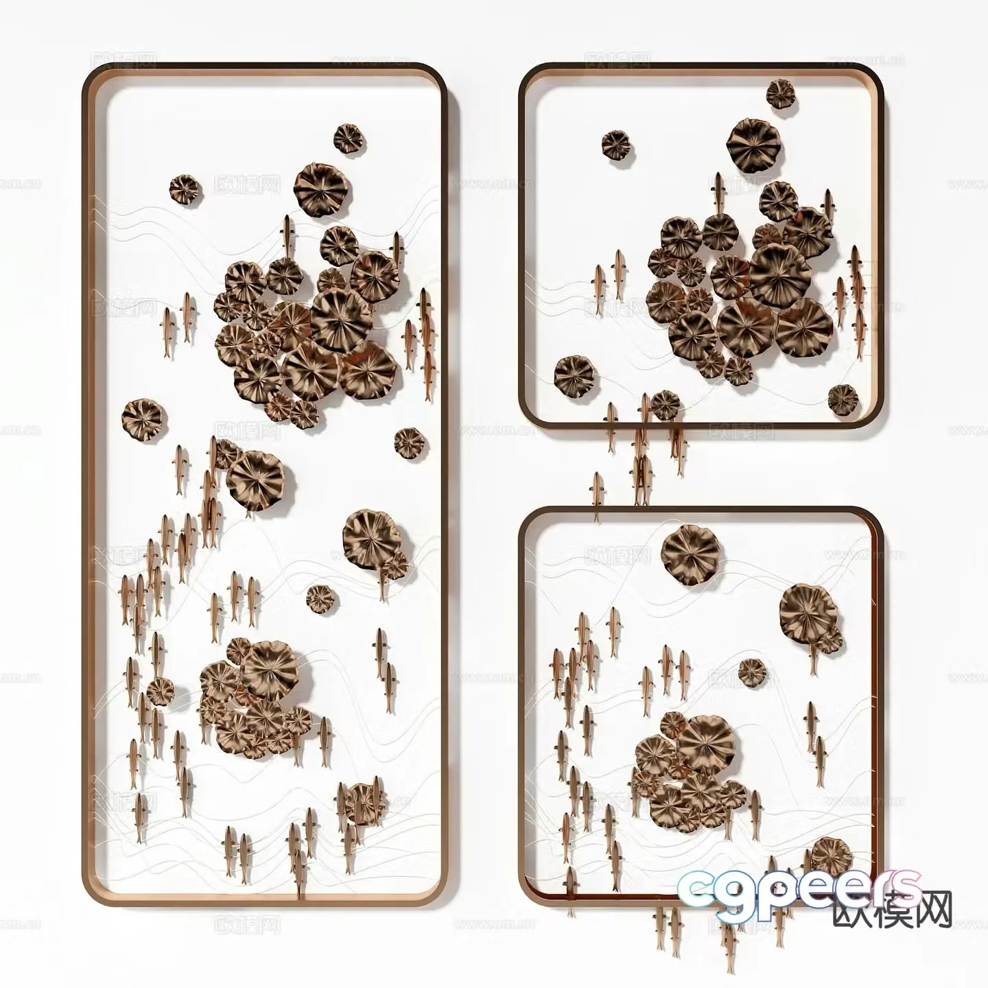 New Chinese style wall decoration hanging ornaments 3D model