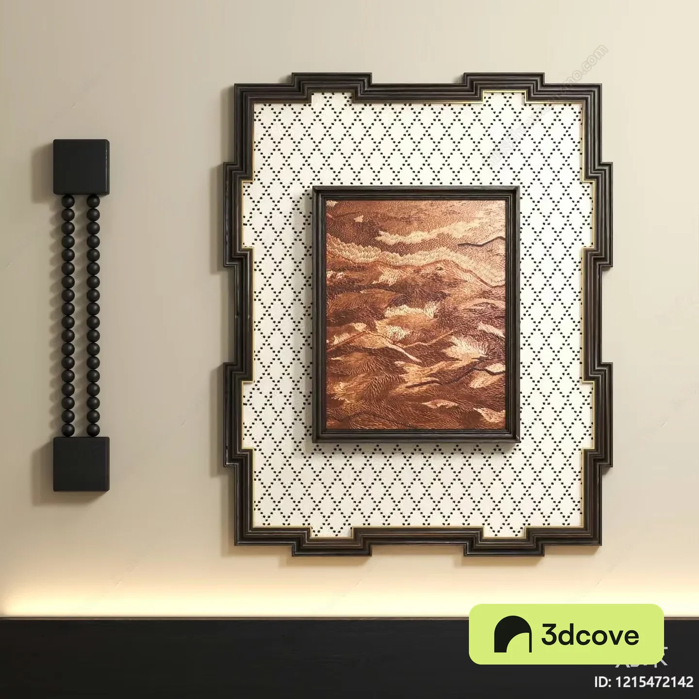 A Framed Picture Hangs On A Wall