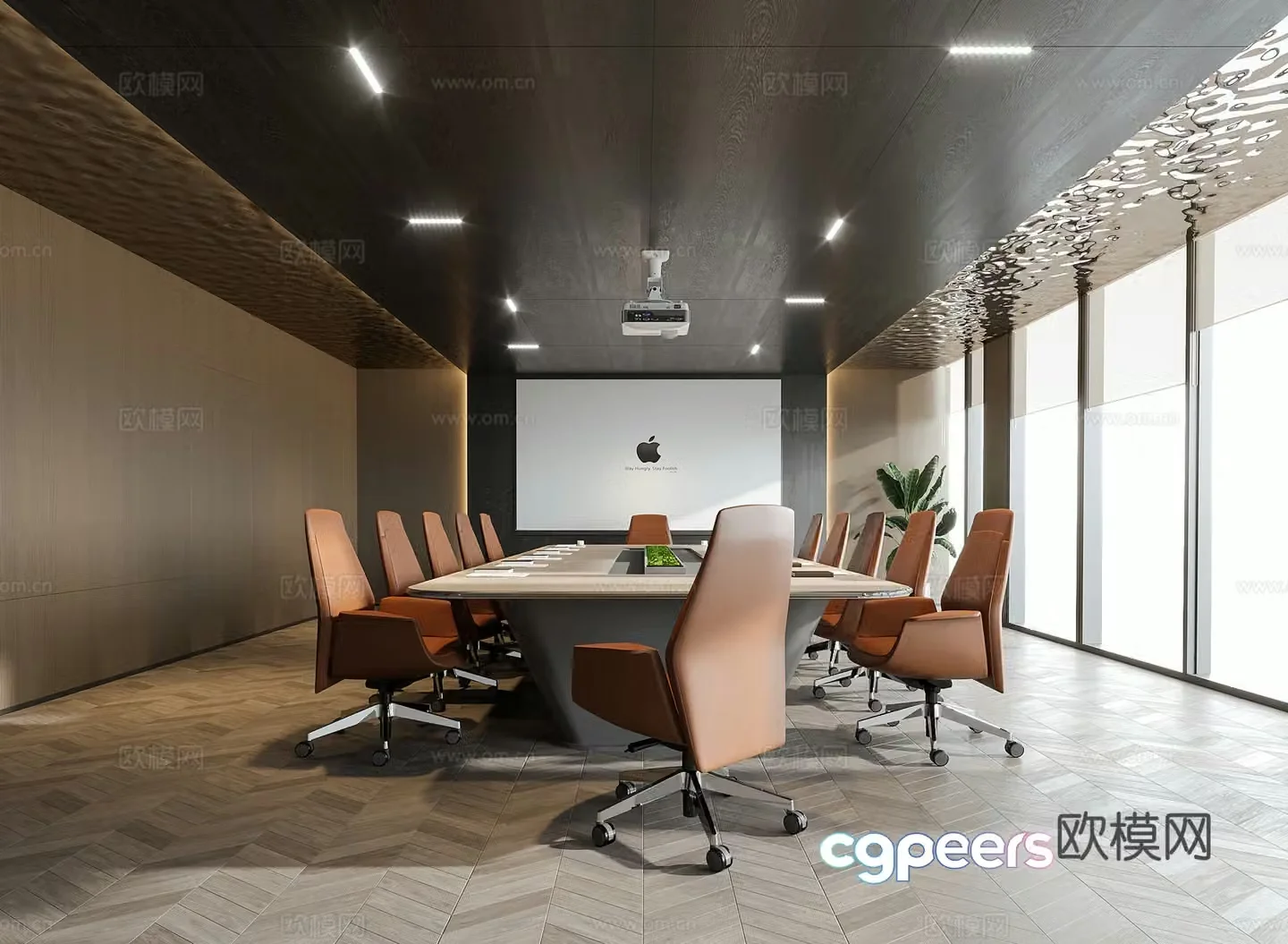 Modern conference room conference table chair office chair conference table 3d model