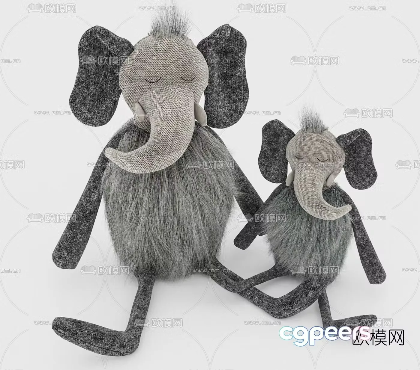 Modern elephant stuffed toy 3d model