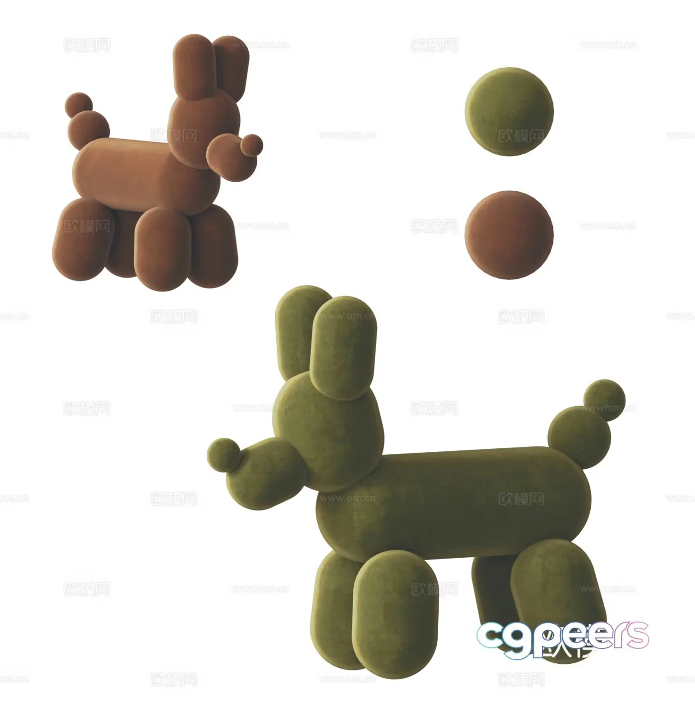 Modern cream ornament 3d model