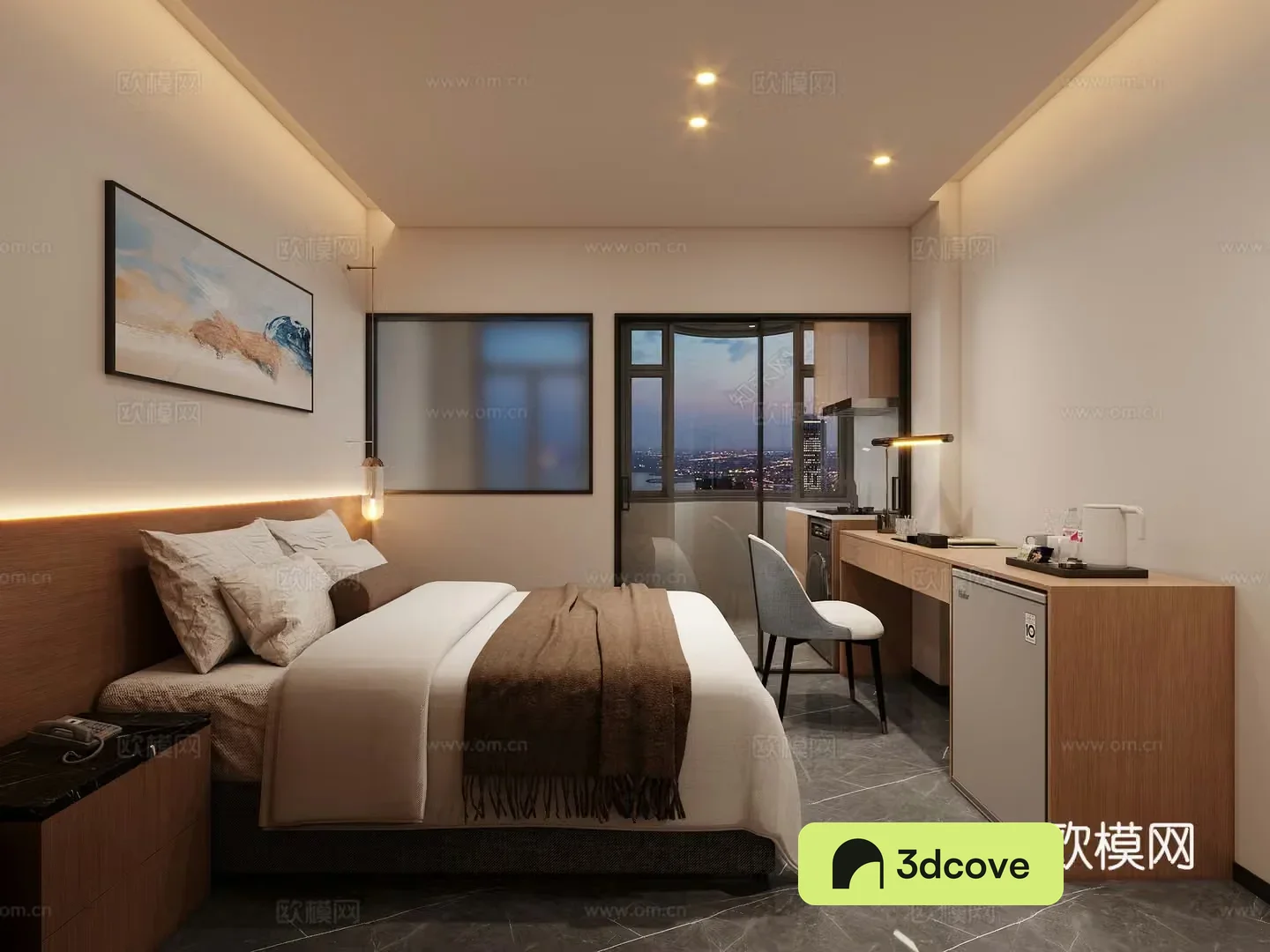 Modern apartment bed desk