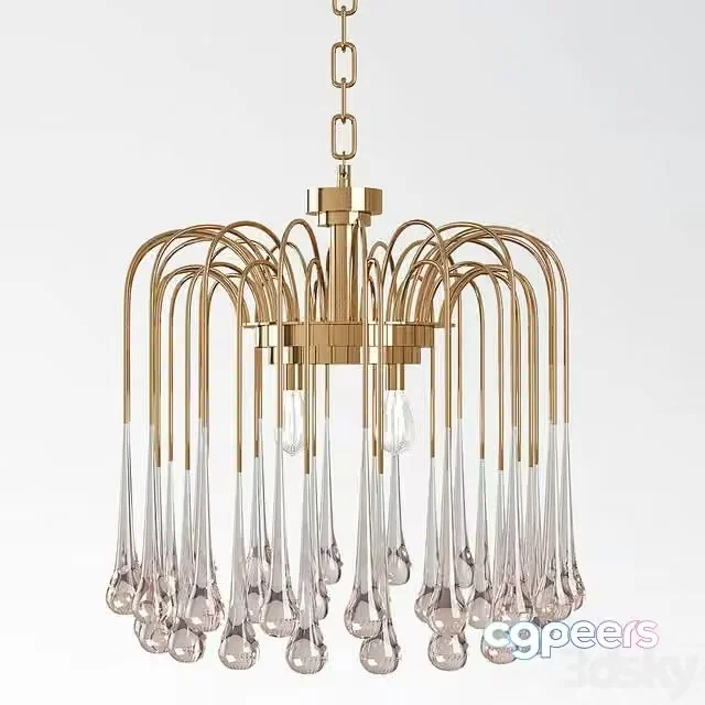 3ds Max Free – Beveled Murano Glass Teardrop Chandelier