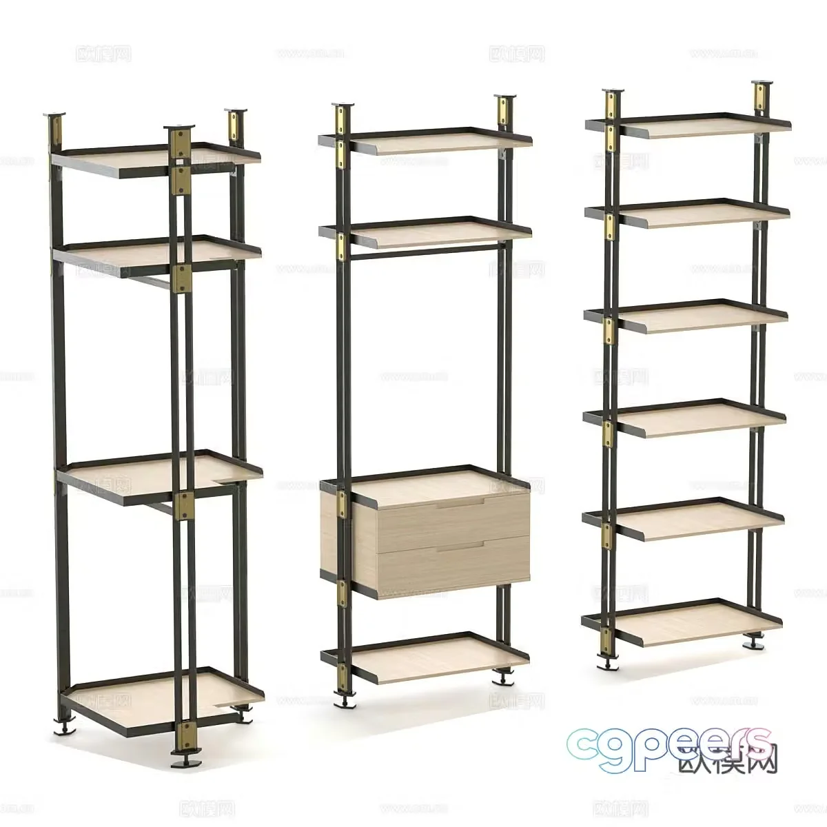Nordic decorative rack storage rack display rack 3d model